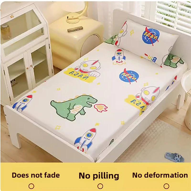 Pure Cotton Baby Crib Bed Cover – Single Piece Cartoon Design, Soft Breathable Nursery Bedding  Easy Wash and Wrinkle-Free