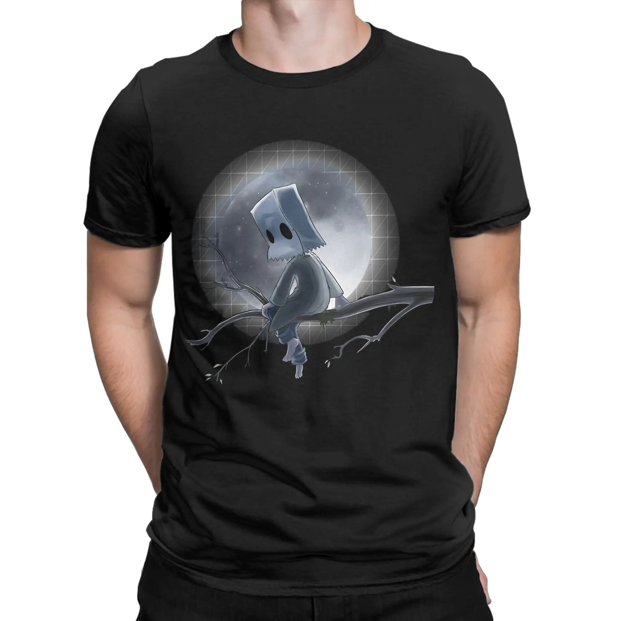 Mono Under the Moon Little Nightmares  T-Shirts Men Women 100% Cotton Tees Crew Neck Short Sleeve T Shirts Plus Size Tops