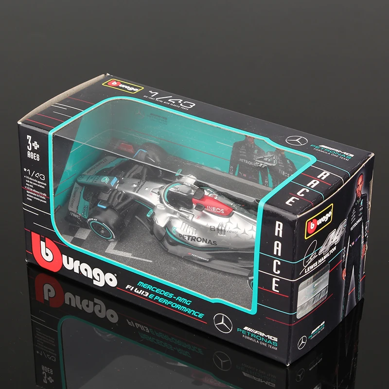 Bburago 1:43 Mercedes F1 W13 Alloy Car Model 2022 #44 Lewis Hamilton #63 George Russell Vehicle Die-cast Formula Racing Toy