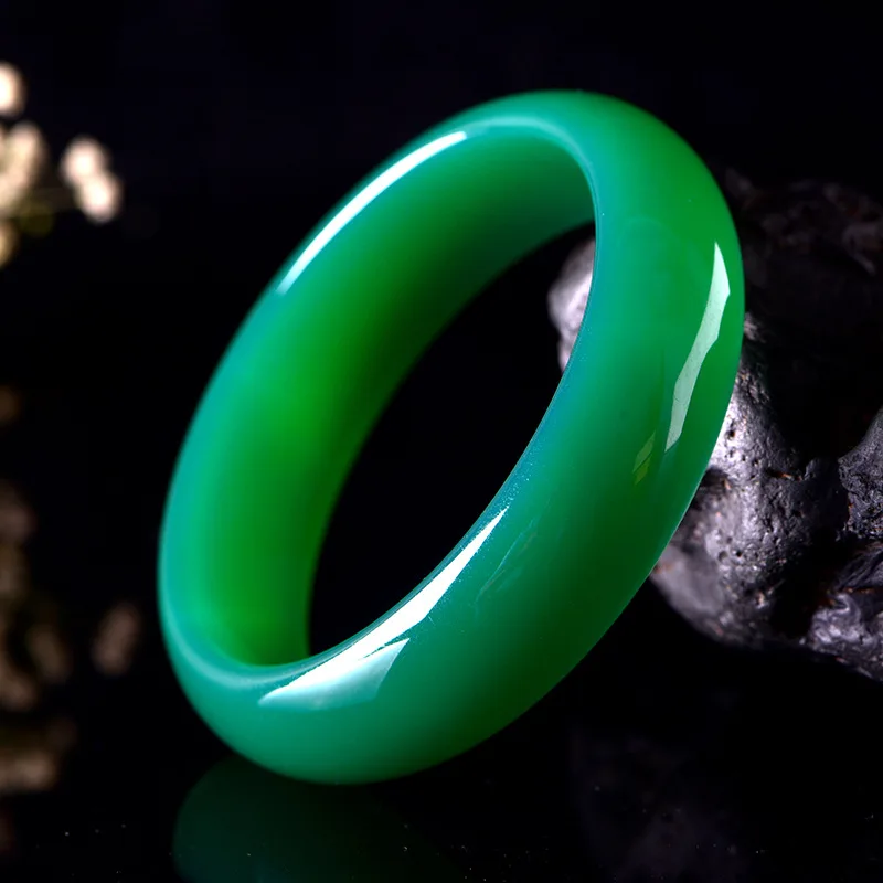 

Natural green jade agate emperor green bracelet elegant bracelet best light gift bangles for women men jade jade bangle