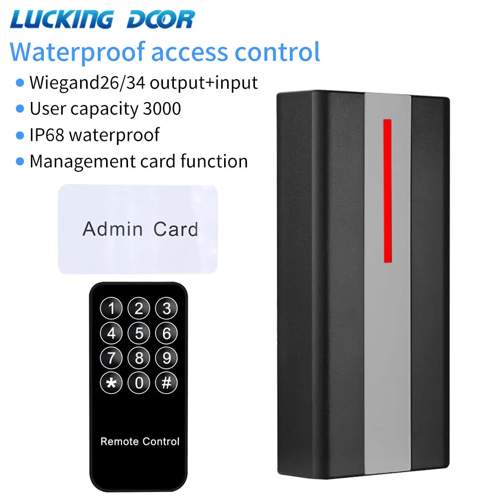 

IP68 Outdoor Standalone Access Controller RFID Input&Output Wiegand Card Reader 3000 Users Door Entry With Master Card Programer