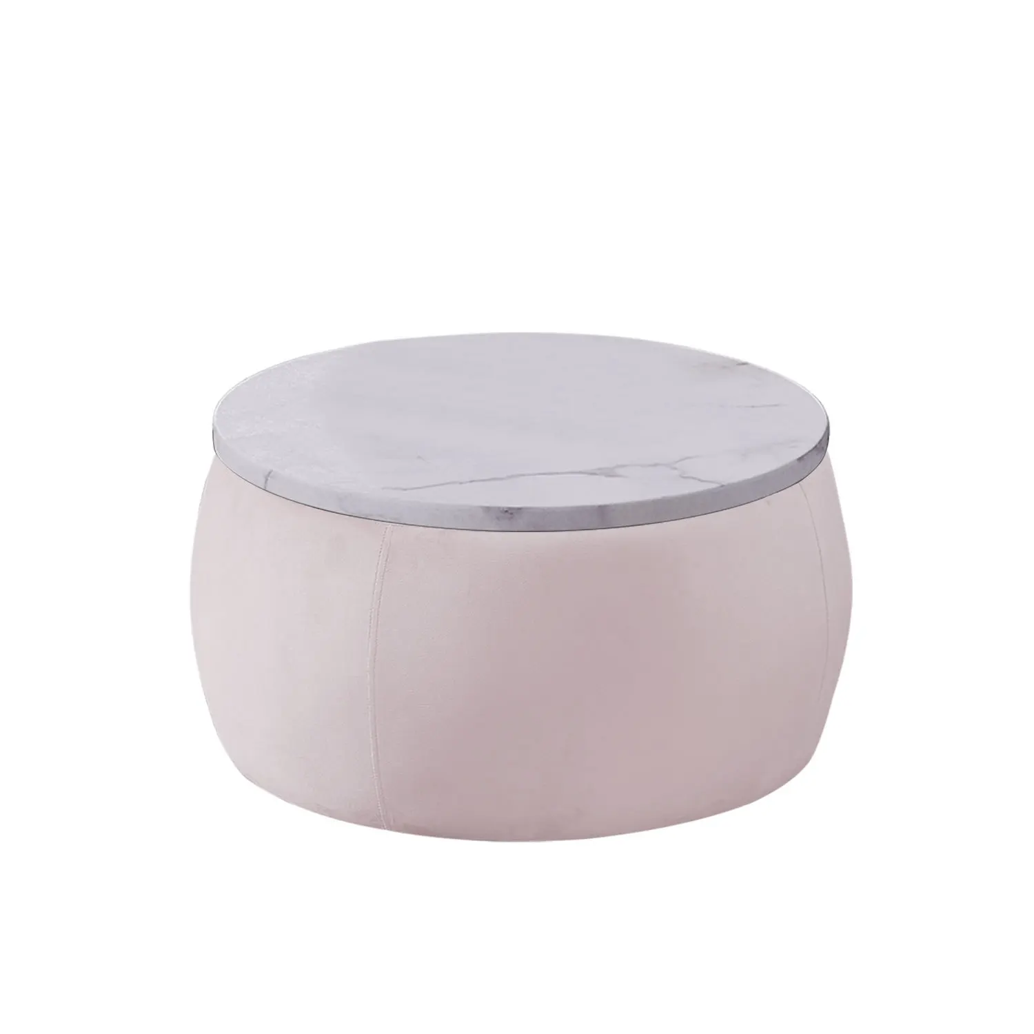 End Table with Storage, Round Accent Side Table, Removable Top, Living Room, Bedroom, Pink