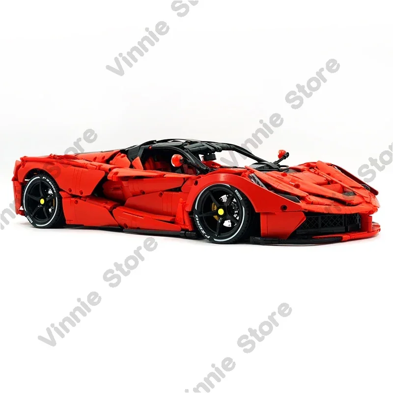 C61505 Red Technical Super Sports Car Model Building Blocks Brick DIY Puzzle Toys Assembly Birthday Toys for Children