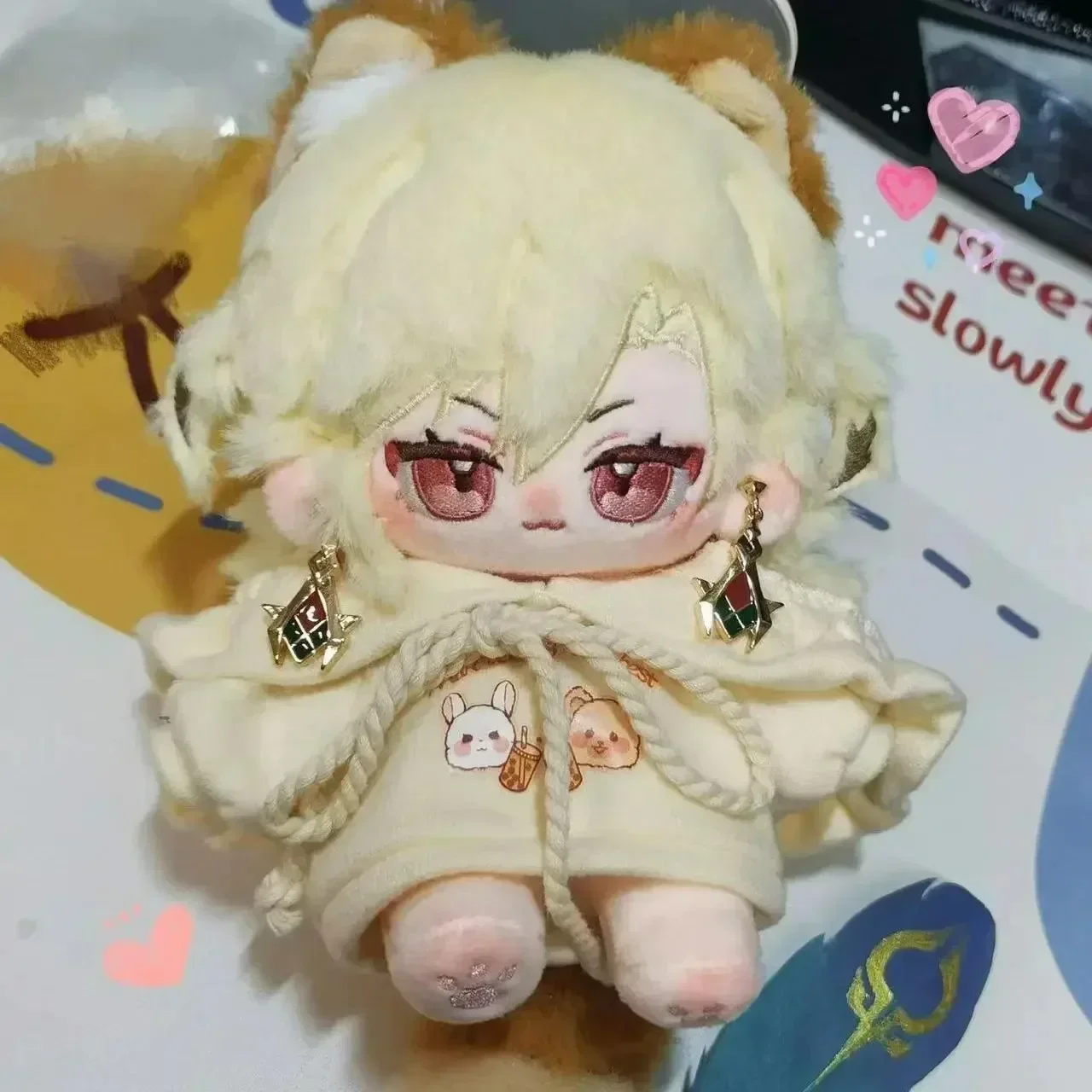 Anime genshin impacto gato bonito kaveh atributo pelúcia algodão corpo vestir-se roupas plushie brinquedos cosplay jogo presente 15cm