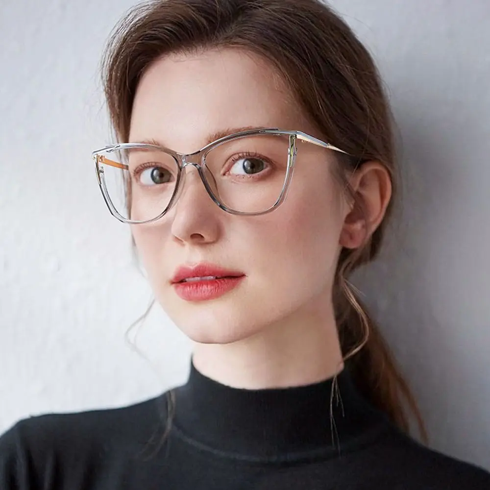 Anti Blue Light Women Designers Cat Eye Eyeglasses Optical Spectacle Computer Eye Protection Glasses Fashion Reading Eyewear