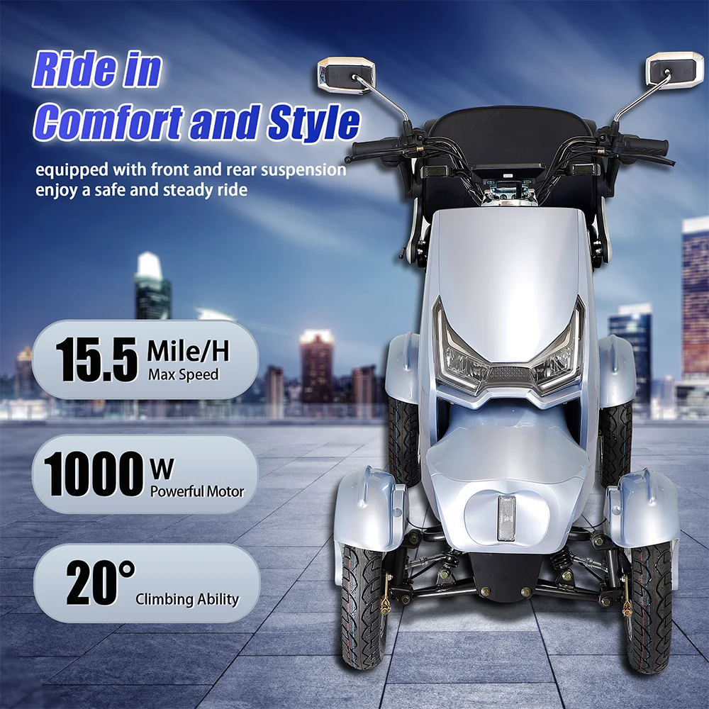 KSM-910D Double Seat Heavy Duty 4 Wheel Elderly Scooter Mobility Scooter Electric Motorcycle Electric Four Wheel Scooter