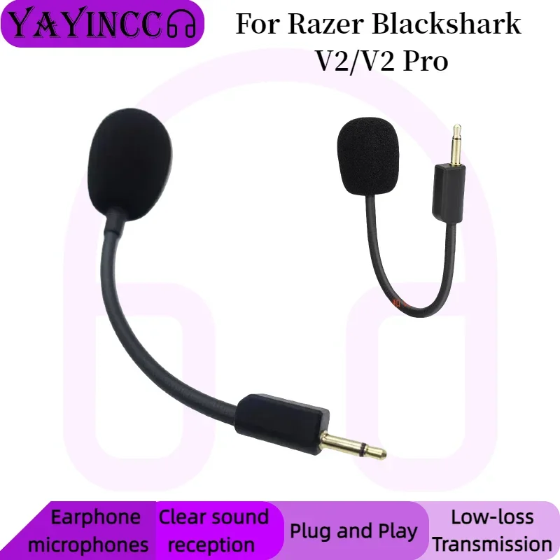 

YAYINCC Noise cancelling model with lights 3.5mm Mic For Razer Blackshark V2/V2 Pro Detachable microphone rod plug and play