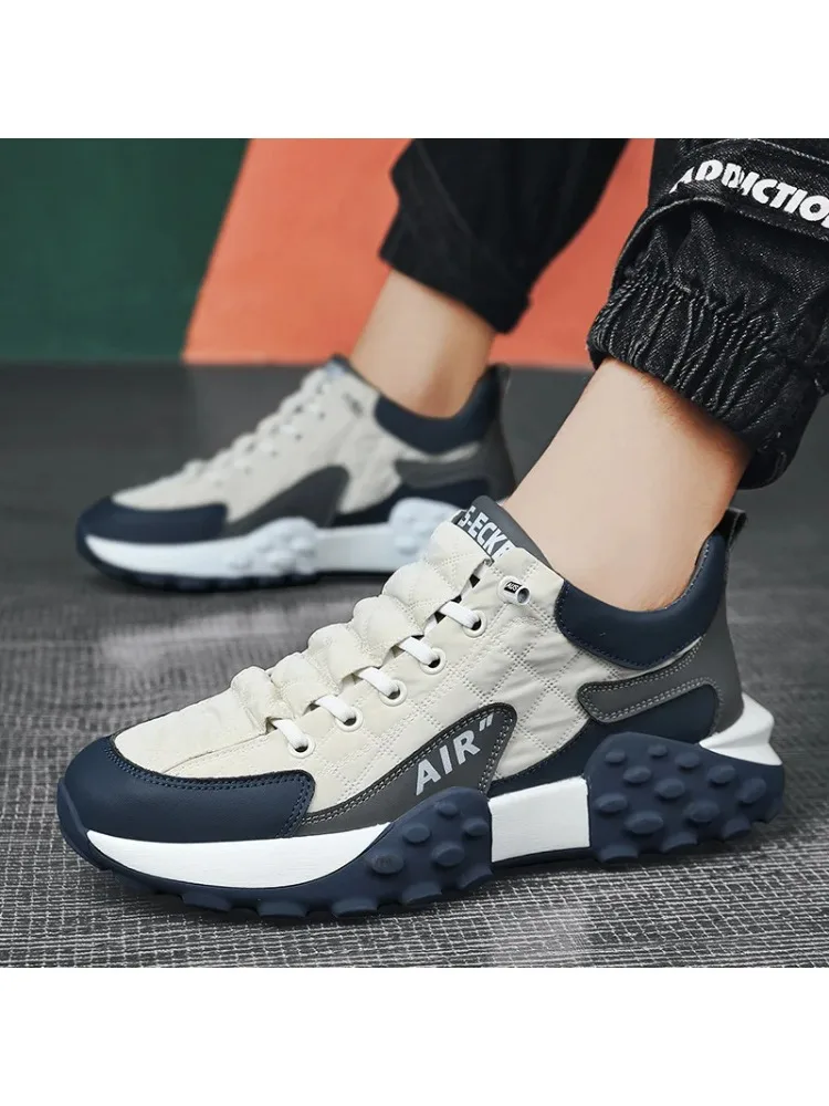 Men Shoes High Top Male Sneakers Casual Mesh Leather Platform Four Seasons Outdoor Walking Fashion Designer Luxury Tennis