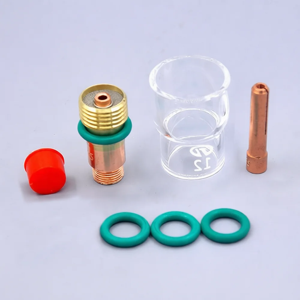 Pyrex Glass Cup TIG Welding Gas Lens Collet Set Fit For WP17 WP18 WP26 Torch Consumables Stainless Steel Pipe Repair Tool