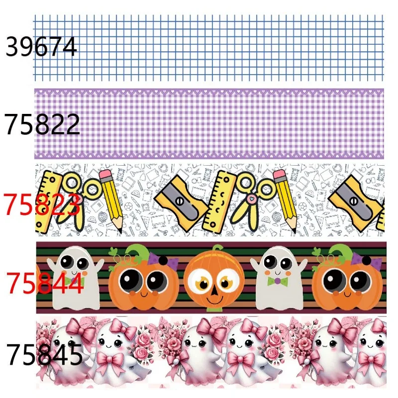 

Halloween Character Printed Grosgrain Ribbon 5yards for Hairbows Craft Materials DIY Accessories