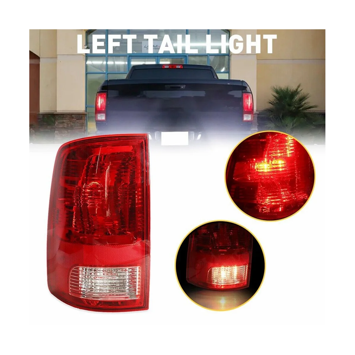 1 Pair Car Halogen Tail Lamp Assembly LH+RH for DODGE RAM Rear Brake Light 55277415AB/C/D/F