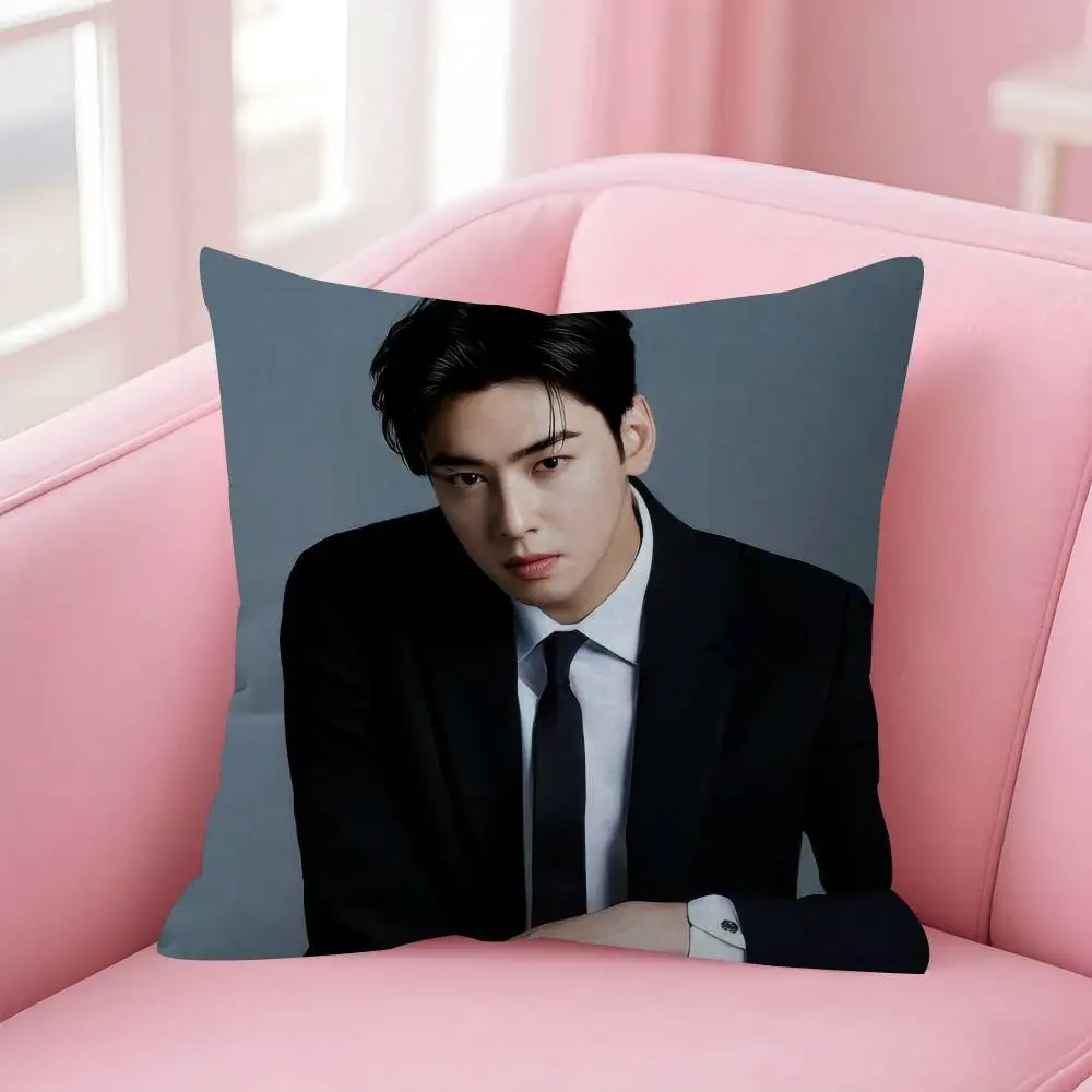 Singer Cha ido EunWoo Doppelseitig bedruckter Kissenbezug aus kurzem Plüsch. Geeignet für Wohnzimmer, Schlafzimmer, Sofas, Dekokissenbezüge – Detail 6