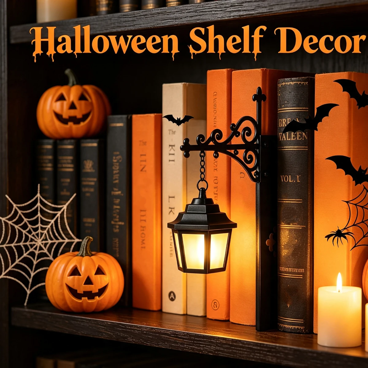 Halloween LED Bookshelf Lamp Library Lantern Creative Book Nook Decor Mini Night Light Reading Lamp Study Home Atmosphere Lamp view 6
