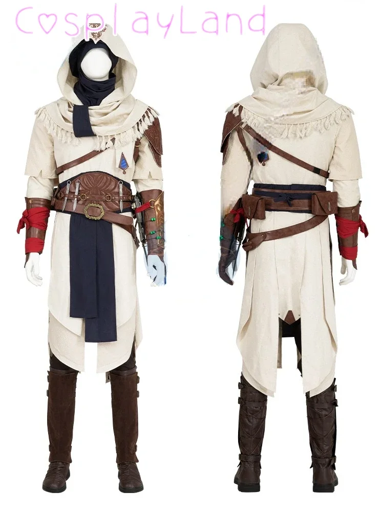 Disfraz de Assassin Basim para hombre adulto, traje de batalla de Mirage, fiesta de carnaval, Halloween, cómic Con Roleplay