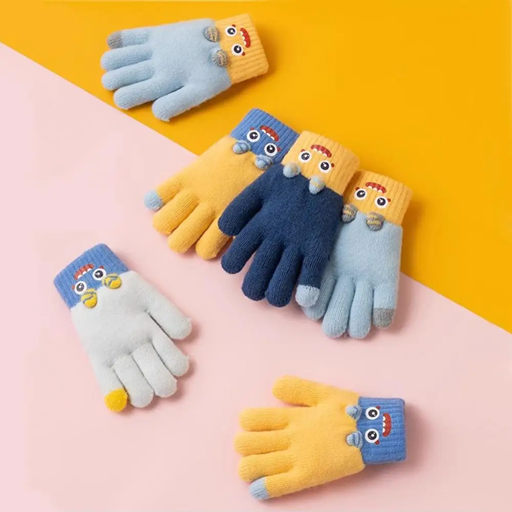 Winter Warm Children's Gloves Soft Stretch Thickened Kids Full Finger Gloves Knit Mittens for Boys Girls for Women & Men