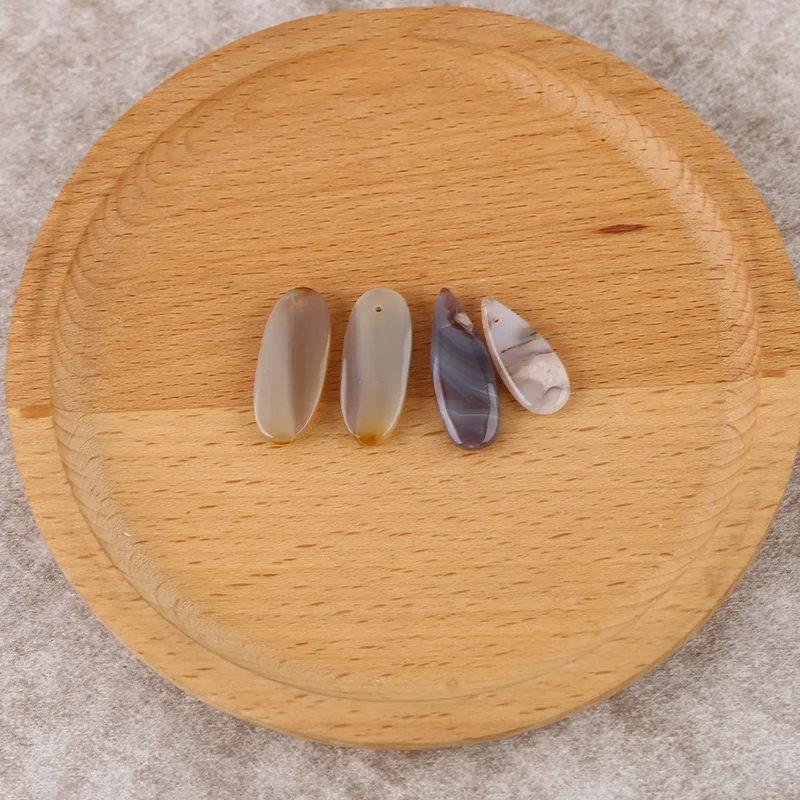 4pcs Crazy Lace beads set - Natural semi-finished gemstones Water Drop Oval  Artisanal Cabochon For Earring DIY