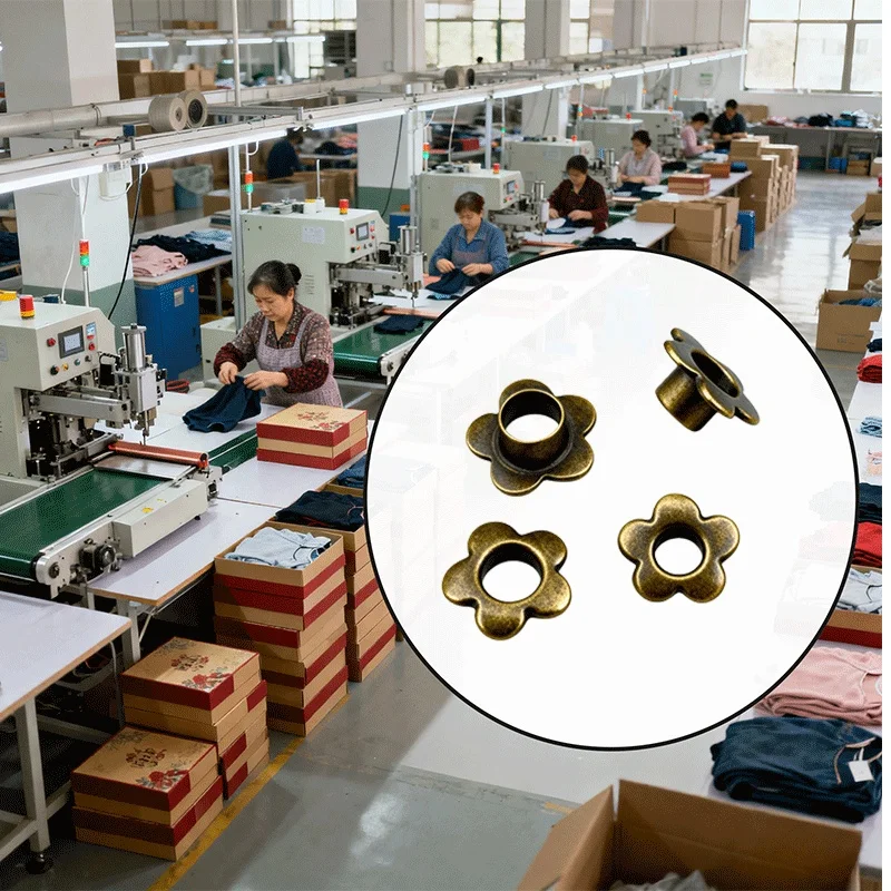 

115Sets Bronze Flower Eyelets, for Leather Belt Decor, Scratch-Resistant, Elegant Retro Belt Parts