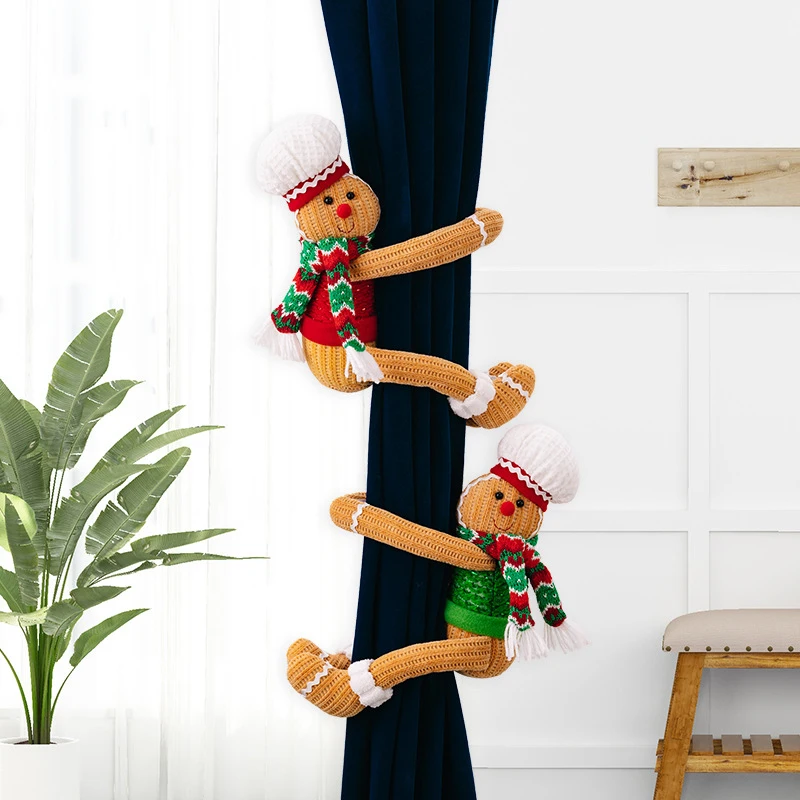 Gingerbread Man Christmas Tree Topper Decorations,Unique Funny Xmas Plush Stuffed Gingerbread Hugger Decor For Christmas Tree Wi