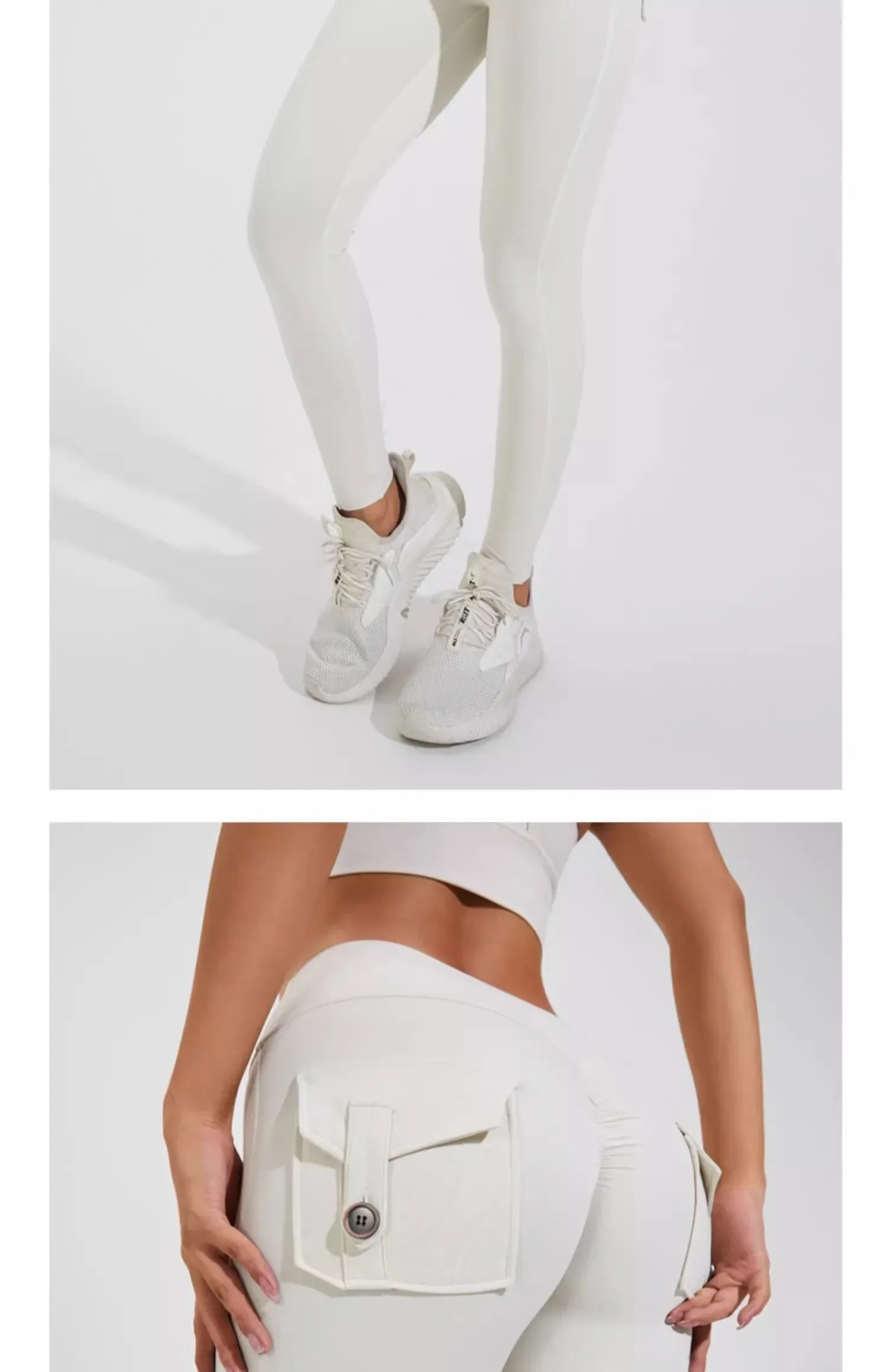 Naked Feeling Damen Fitness Freizeit-Laufleggings mit hoher Taille, Hüftlift, Gesäßfalten und Gesäßtasche, atmungsaktive Hose – Detail 12