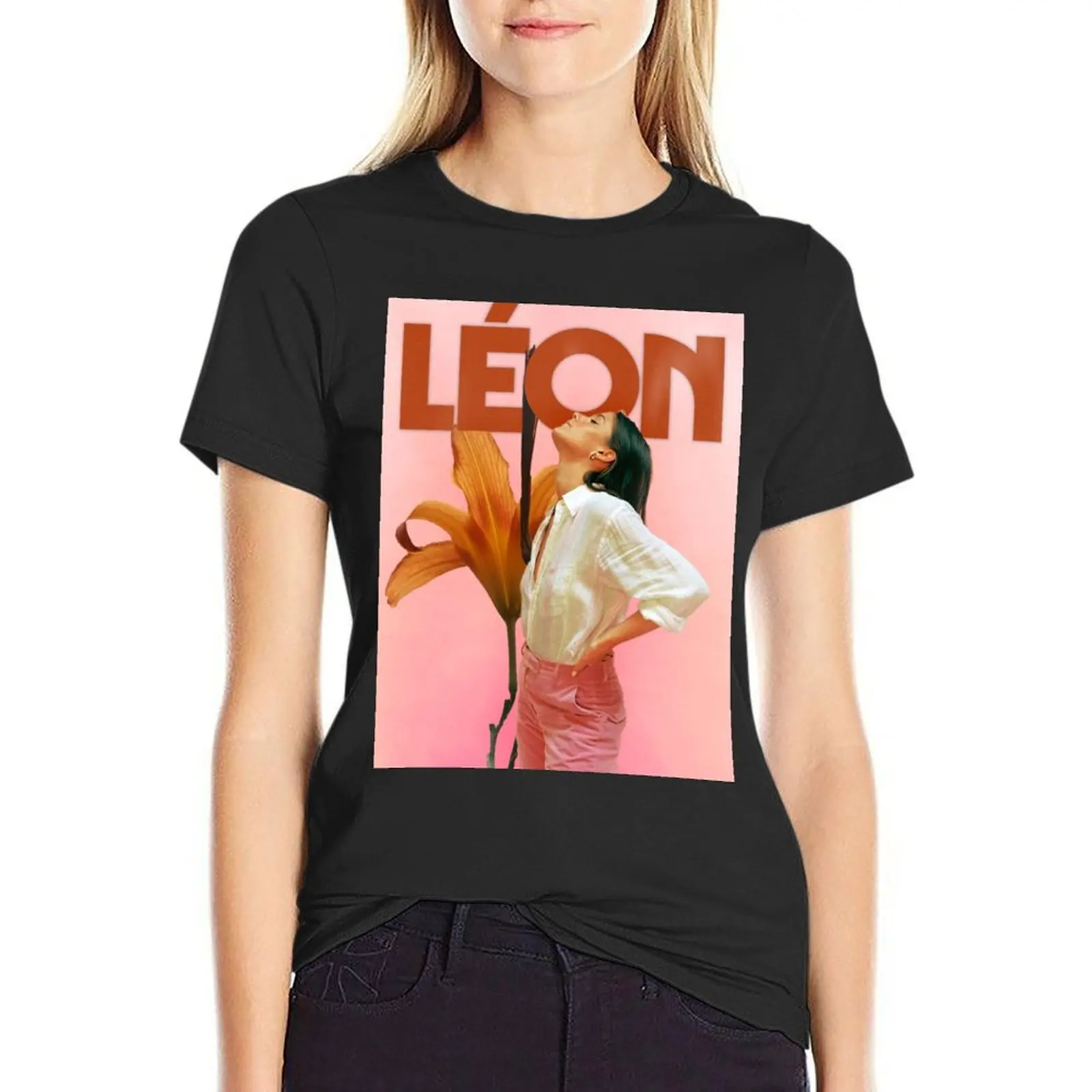 L?ON Design T-Shirt tops cute clothes aesthetic clothes tees korean Women's clothes