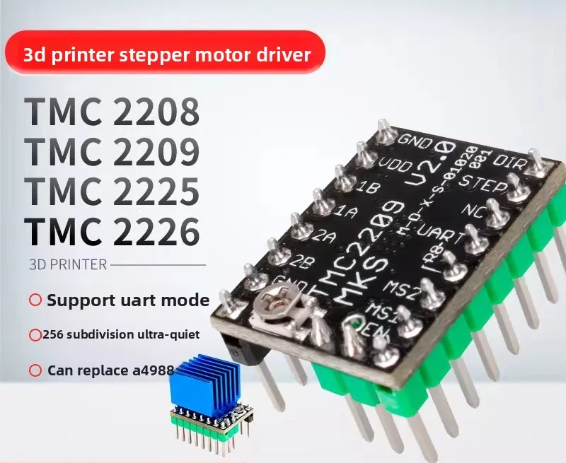 Driver de passo silencioso tmc2209, substituição tmc2208 para a4988, módulos de driver tmc2225 tmc2226 para impressora 3d