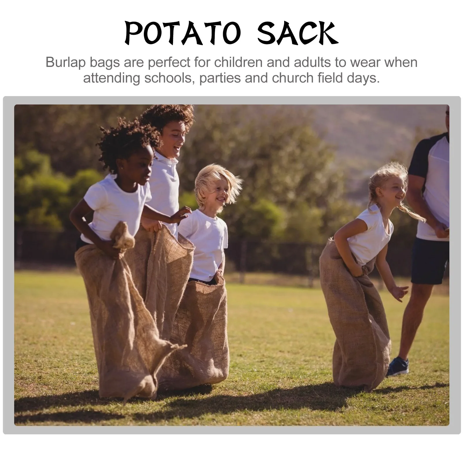 1pc Large Burlap Bag For Planting Gardening Storage Grow Jute Sand Flood Control Sack Outdoor Race Party Bag Potato Sack