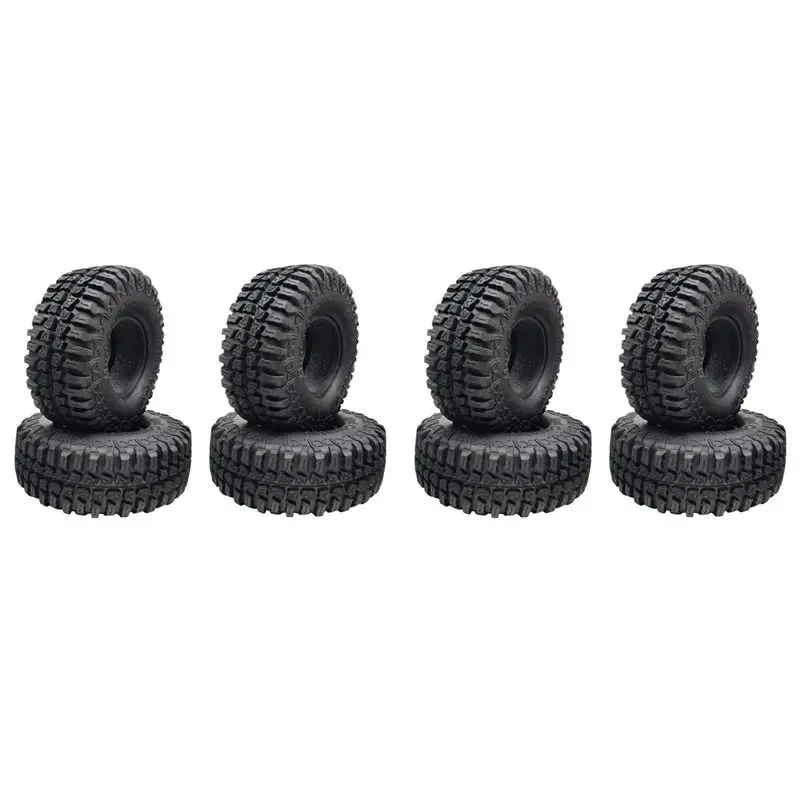 YSUN-8PCS 100MM 1.9 Rubber Tires Tyres Wheel For 1/10 RC Crawler Car Axial SCX10 90046 AXI03007 Traxxas TRX4 D90 Tamiya CC01
