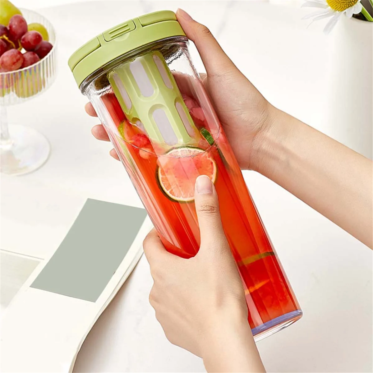 A008 Yogurt Strainer Food Grade Whey Separator Coffee Cold Brew Pot Water Bottle with Filter Household Filtering Supply B