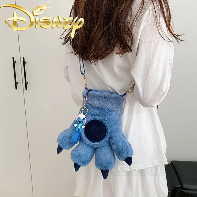 Disney Stitch Plush Mini Shoulder Bag Cartoon Cute Mini Shoulder Crossbody Bag 3D Fashion Mini Women's Plush Bag High Quality