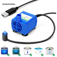 Water Pump Pet Cat Water Fountain Pump With LED Light - Replacement Motor For Cats Dogs Water Dispenser - USB Plug Pet Accessory
