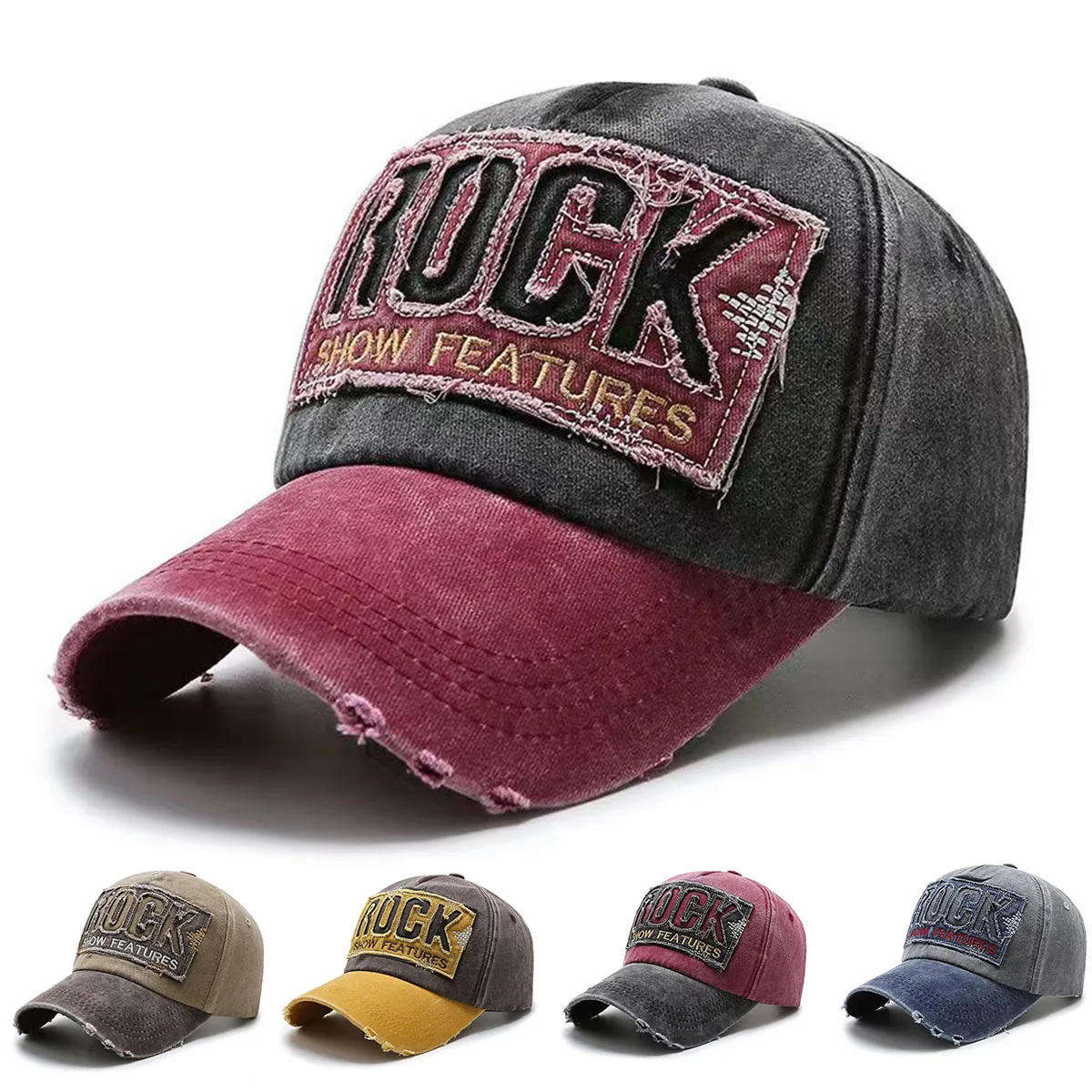 New Model High Quality Letter ROCK Embroidery Cotton Baseball Cap for Men Women Gorras Snapback Outdoor Sport Sun Hat