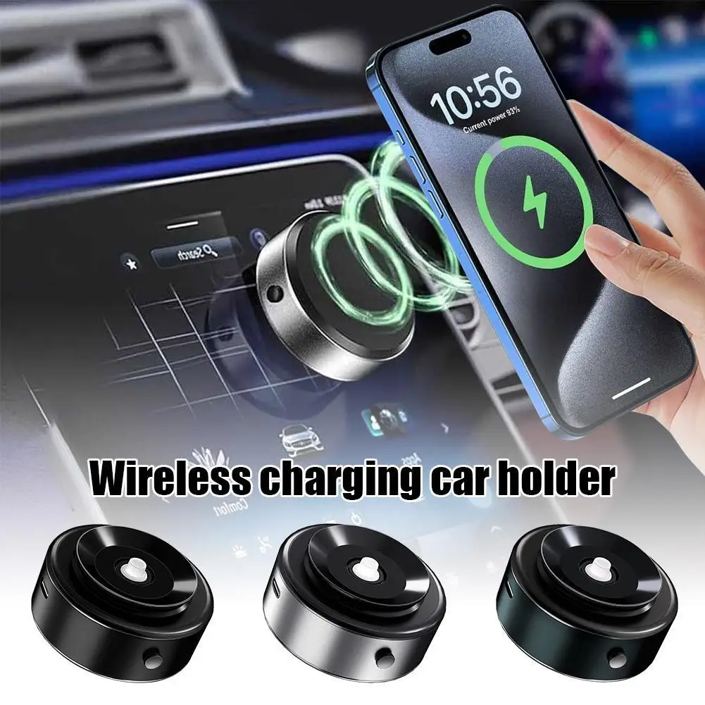 Electric Vacuum Magnetic Suction Car Phone Mount Wireless Charging Car Mount Car Interior Accessories Suction Cup Instrument