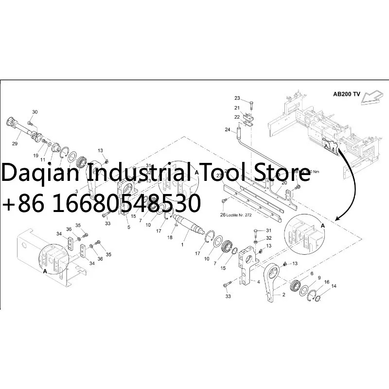 6dfPart Number PN.4611052120 AB200TV  Eccentric Shaft Connecting Rod L of Asphalt Paver.