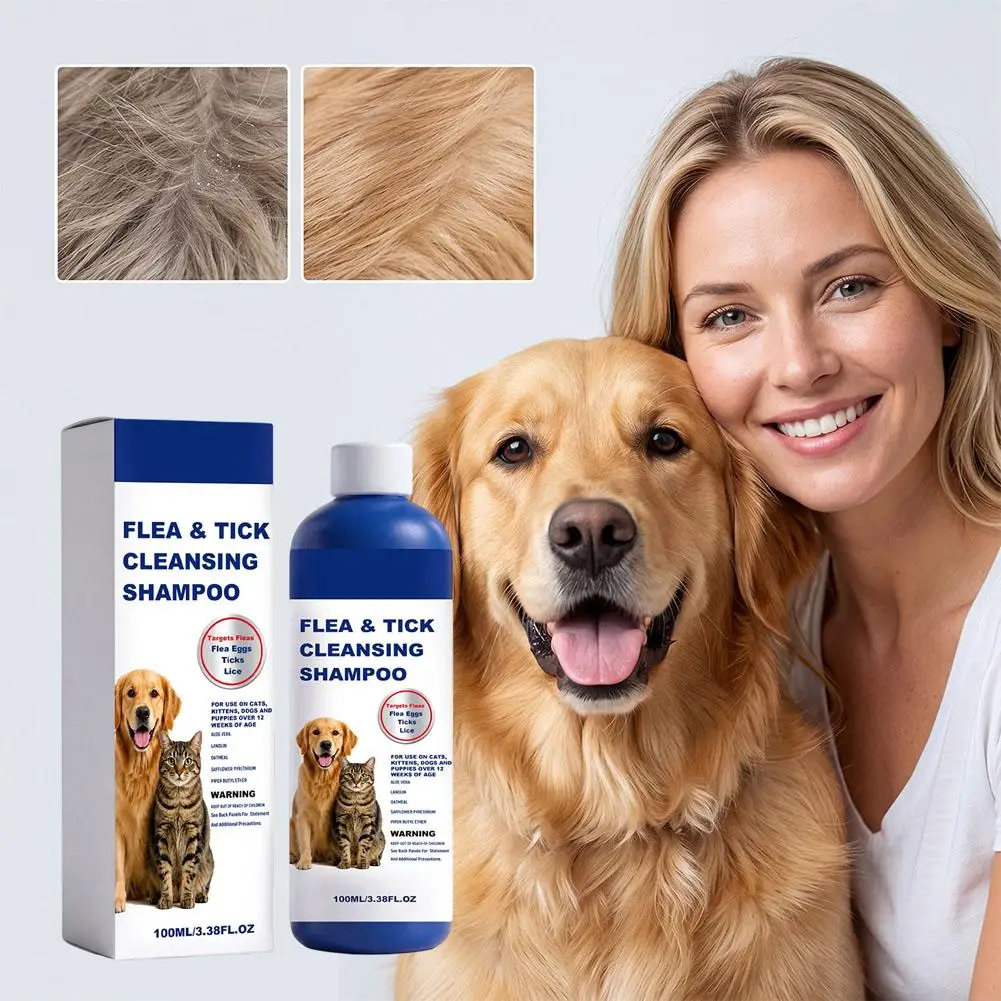 New Gentle Pet Flea Tick Lice Removal Shampoo Smooth Pet Cleaning Deworming Remover Effectively Remove Parasites From Cats Dogs view 3