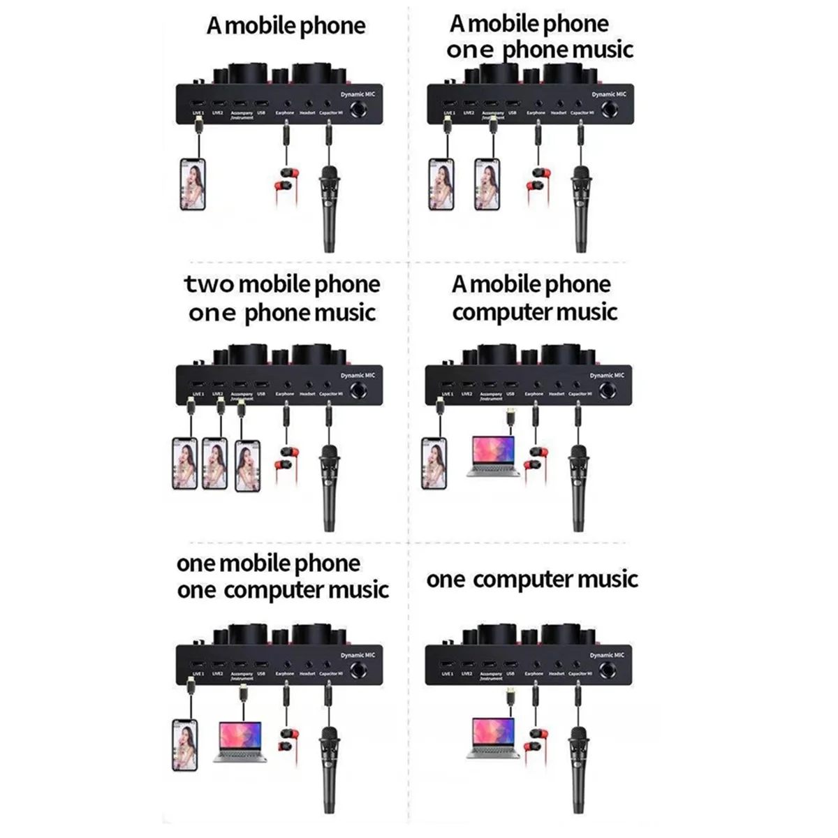 Zestaw karty dźwiękowej ABEP-BM-800+V8 Zestaw sprzętu do podcastów Sieć głosowa Karaoke Membrana Mikrofon pojemnościowy Zestaw do karaoke