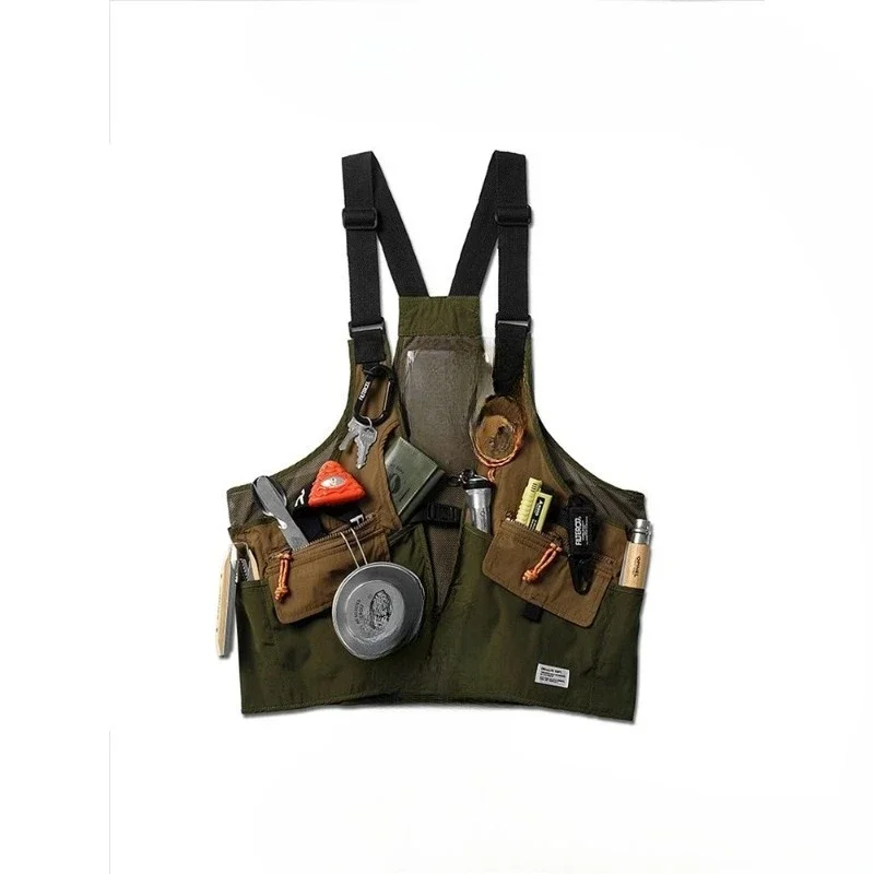 Tooling Vest Men's Outdoor Multi-Pocket Functional Wind Tactical Fishing Vest American Vintage Jacket
