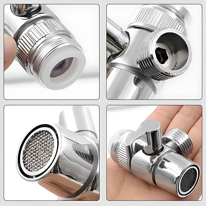 1pcs Faucet Diverter Valve, 3-Way Diverter Valve for Hand Held Shower, Sink Faucet Splitter for Kitchen and Bathroom
