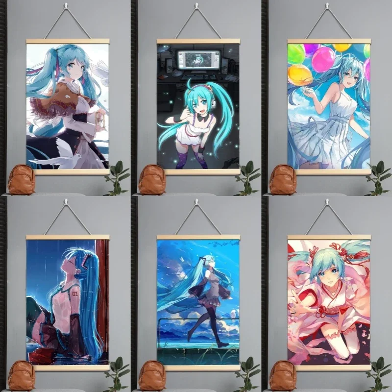 Hatsune Miku Background Cloth Anime Cute Cartoon Hanging Painting Kawaii Room Bedroom Wall Decoration Various Styles Colors New