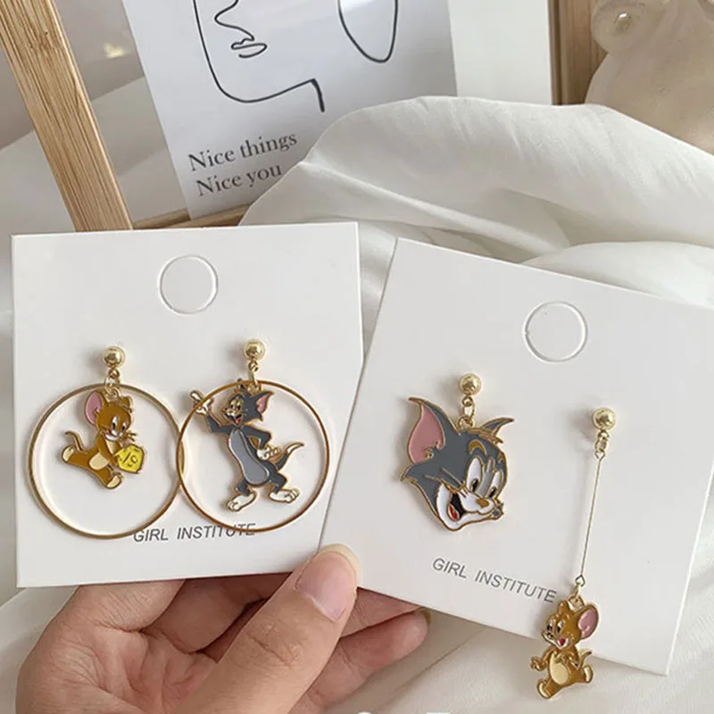 Funny Anime Original Earrings Fun Korean Fashion Designer Cartoon Hoop Aesthetic Summer Cute Kawaii Accessories Jewelry Women's