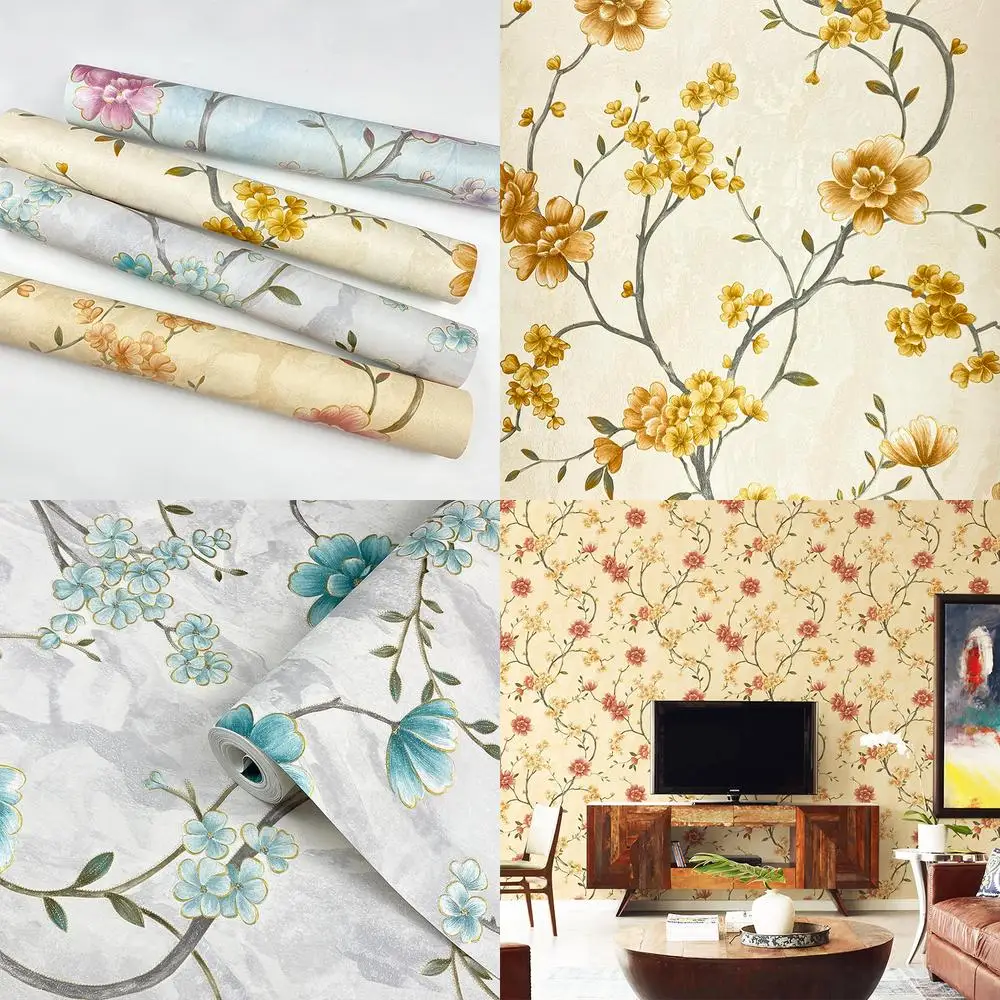 

3D обои в американском стиле кантри с цветком виноградной лозы для гостиной, спальни, дивана, фон, ПВХ, водонепроницаемый, элитный настенный декор