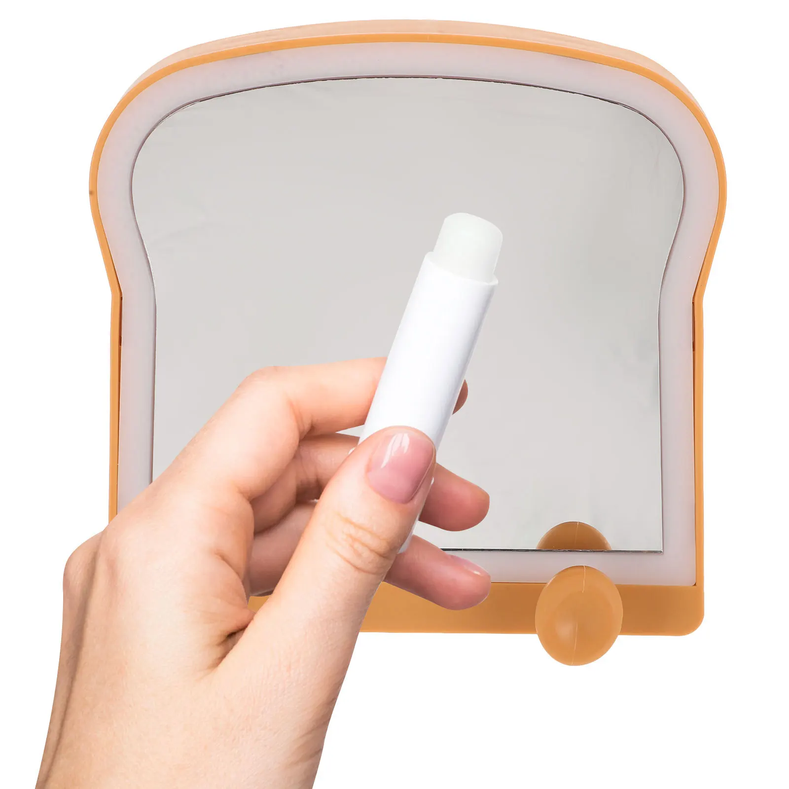 Trendy Tabletop Makeup Mirror with Playful Frame High Definition Reflection for Desk Dresser Decor Bedroom Vanity Grooming Tool