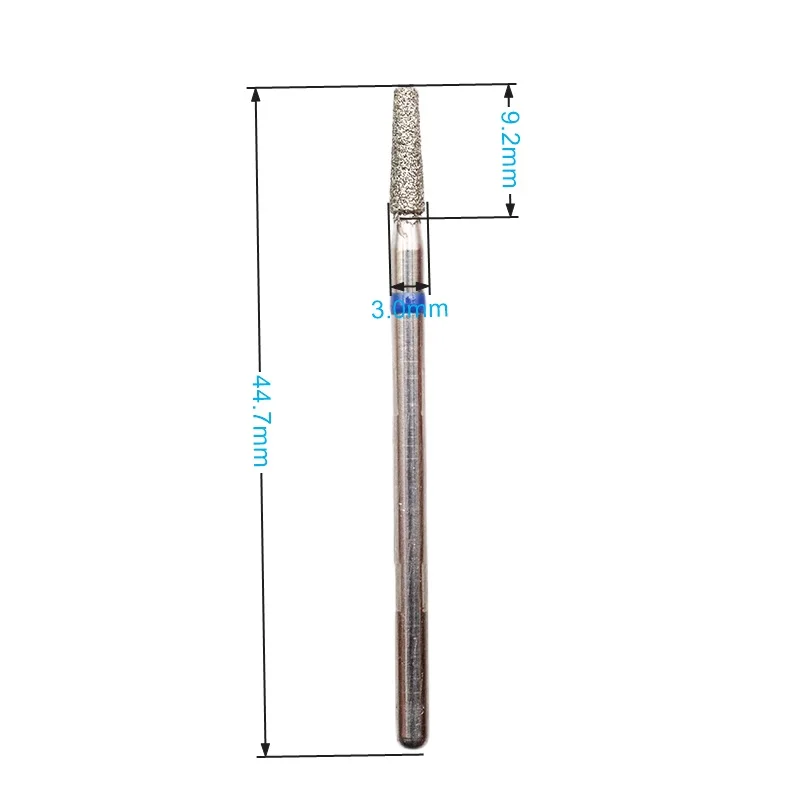 L0310D  3/32" M Diamond Burrs Drill Bit Nails Stainless Steel Cutter For Manicure Professional Remove Nail Gel Tools