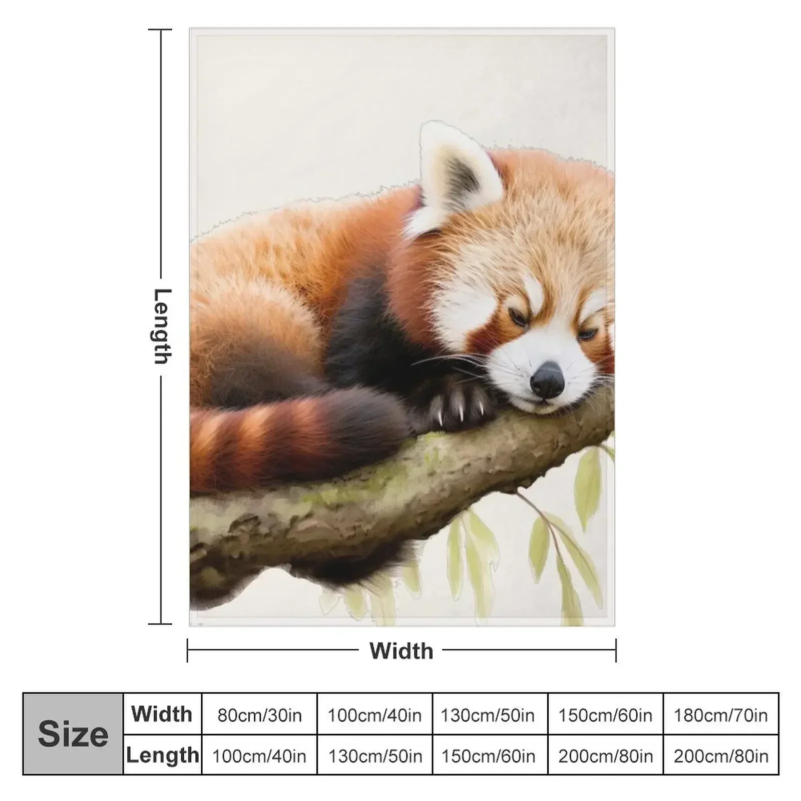 Sleepy red panda Throw Blanket couch cozy soft plush fuzzy picnic outdoor blanket