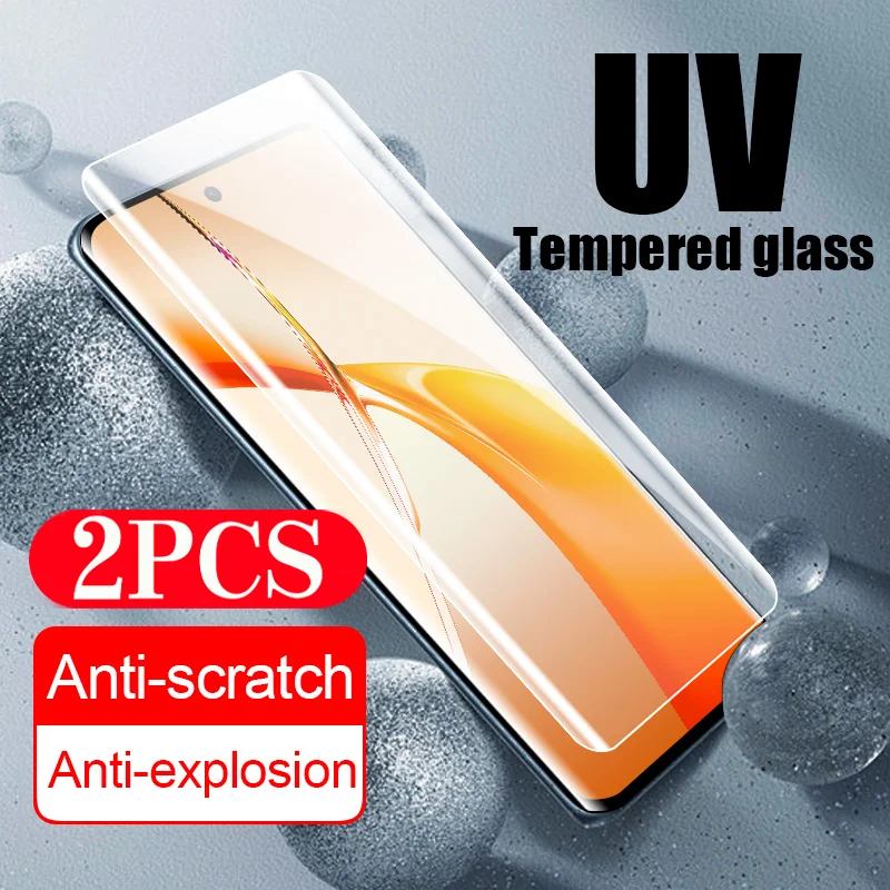 2Pcs Screen Protector for Oneplus 12 11 10 9 8 7T Pro Full Cover UV Tempered Glass Ace 3 2 Pro Glass smartphone Protective Film