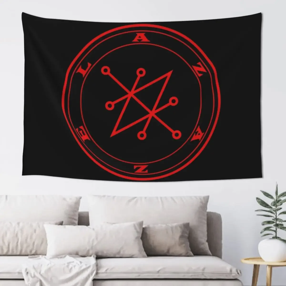 Azazel demon red Sigil occult Magick Seal Tapestry Tapete For The Wall Wall Decoration Room Decor For Girls Tapestry