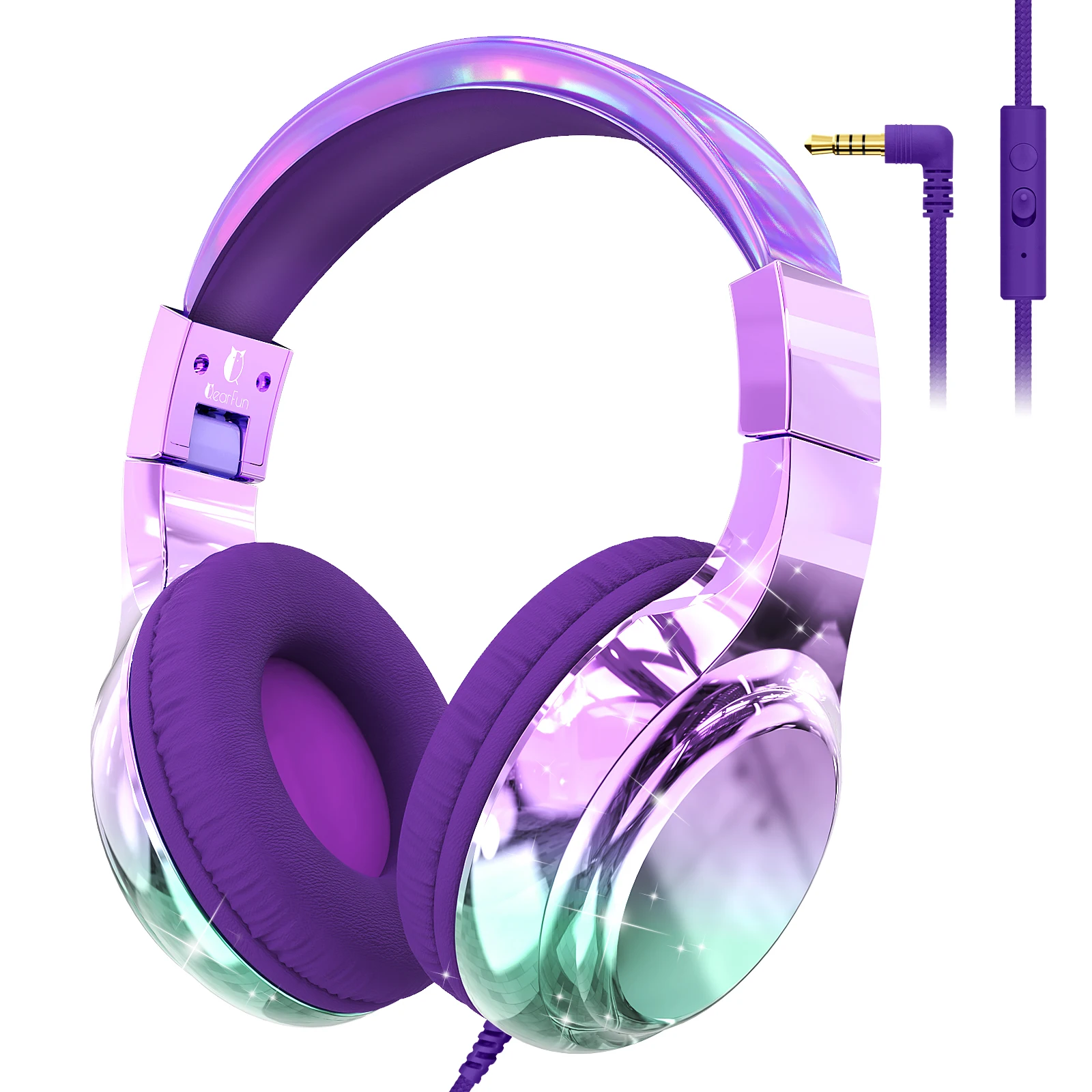 Kinderen Koptelefoon Bedraad voor School 85/94dB Volumeregrenzer Opvouwbare Stereo Geluid Headset met Microfoon voor Kinderen Meisjes Leren Tablet PC