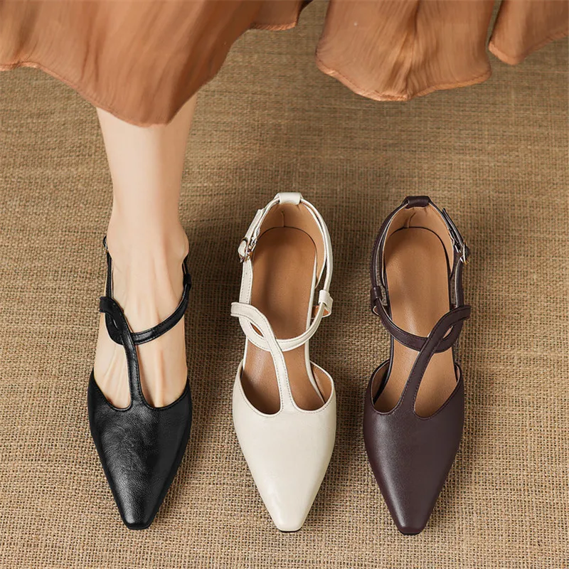 

New Summer Sandals Women Shoes Square Toe Shoes for Women Fashion Sandals Handmade Chunky Heel Mid Heels Roman Sandals Shoes