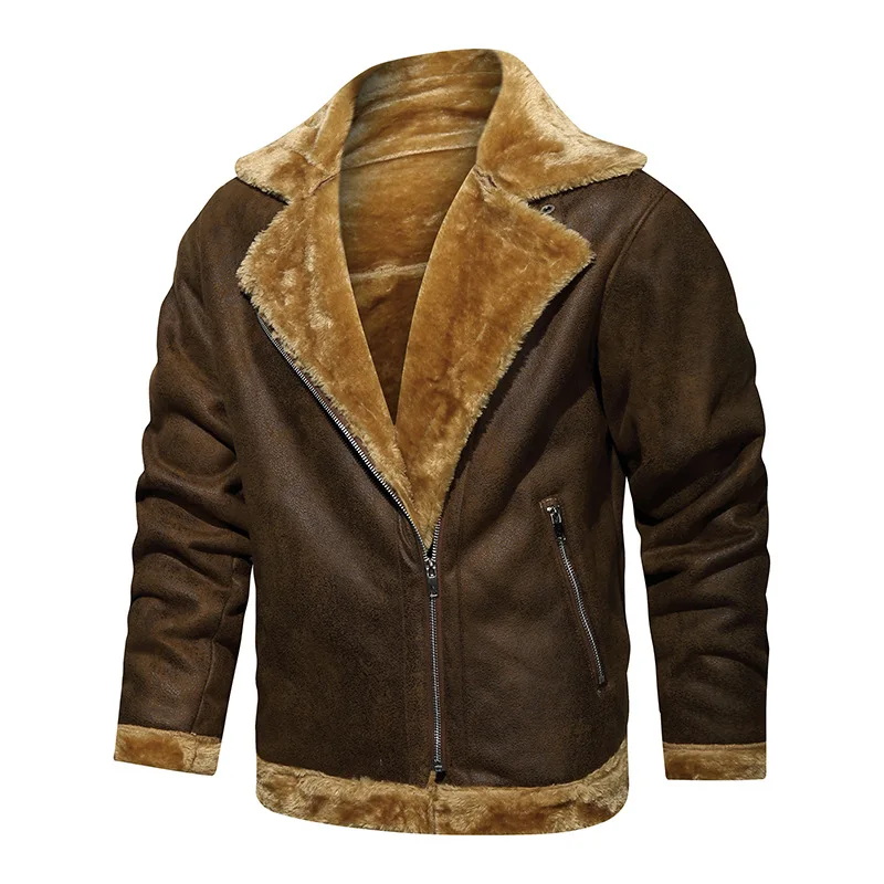 

Men Leather Bomber Jacket Business Men Brand Velvet Thick Leather Flights Jacket Warm Pilot Coats High Quality Leather Jackets