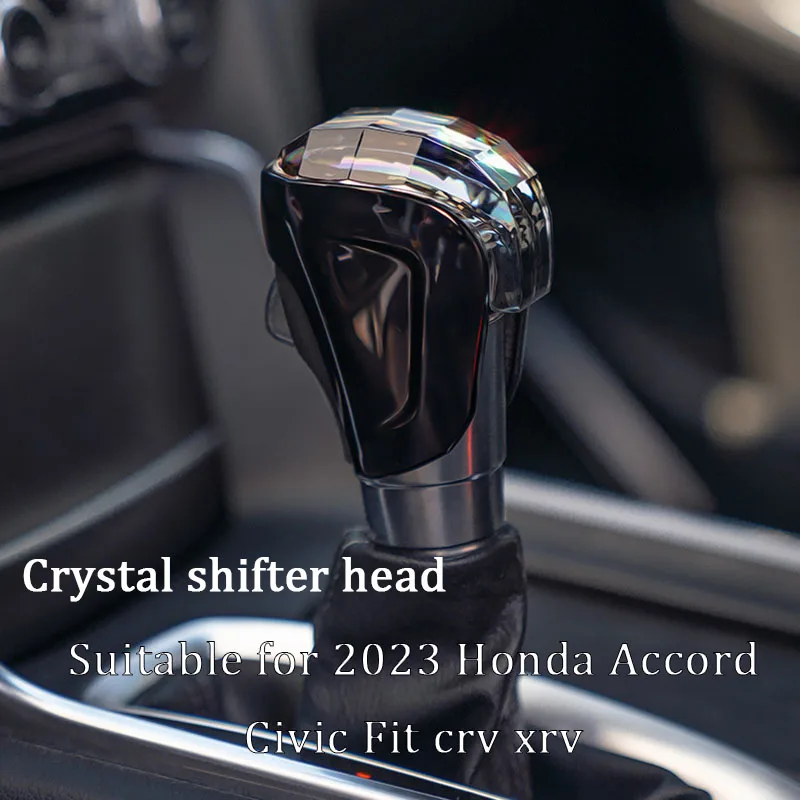 Suitable For 2023 Honda Accord Civic Fit Crv Xrv Crystal Shift Lever Shift Lever Auto Accessories Car Shift Knob Handle Cover