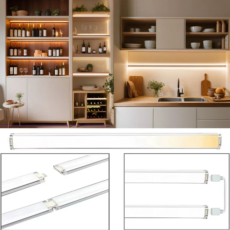 Zigbee LED Cabinet Light Bar Kit 30CM Dimmable Dual White Kitchen Shelf Closet Decor Tuya App/Voice Control for Google Alexa